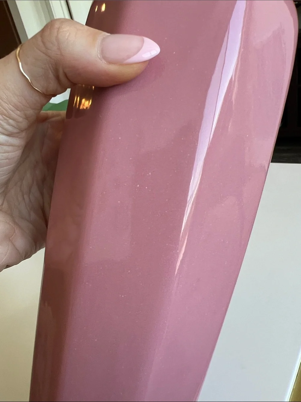 Vintage Tall Ceramic Vase Pink Mauve - Picture 7 of 11
